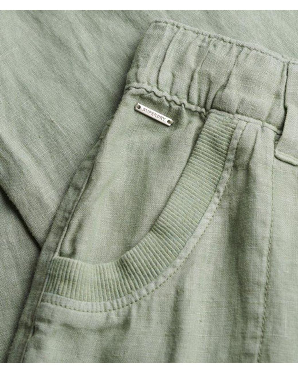 Superdry Green & Co Linen Low Rise Pants
