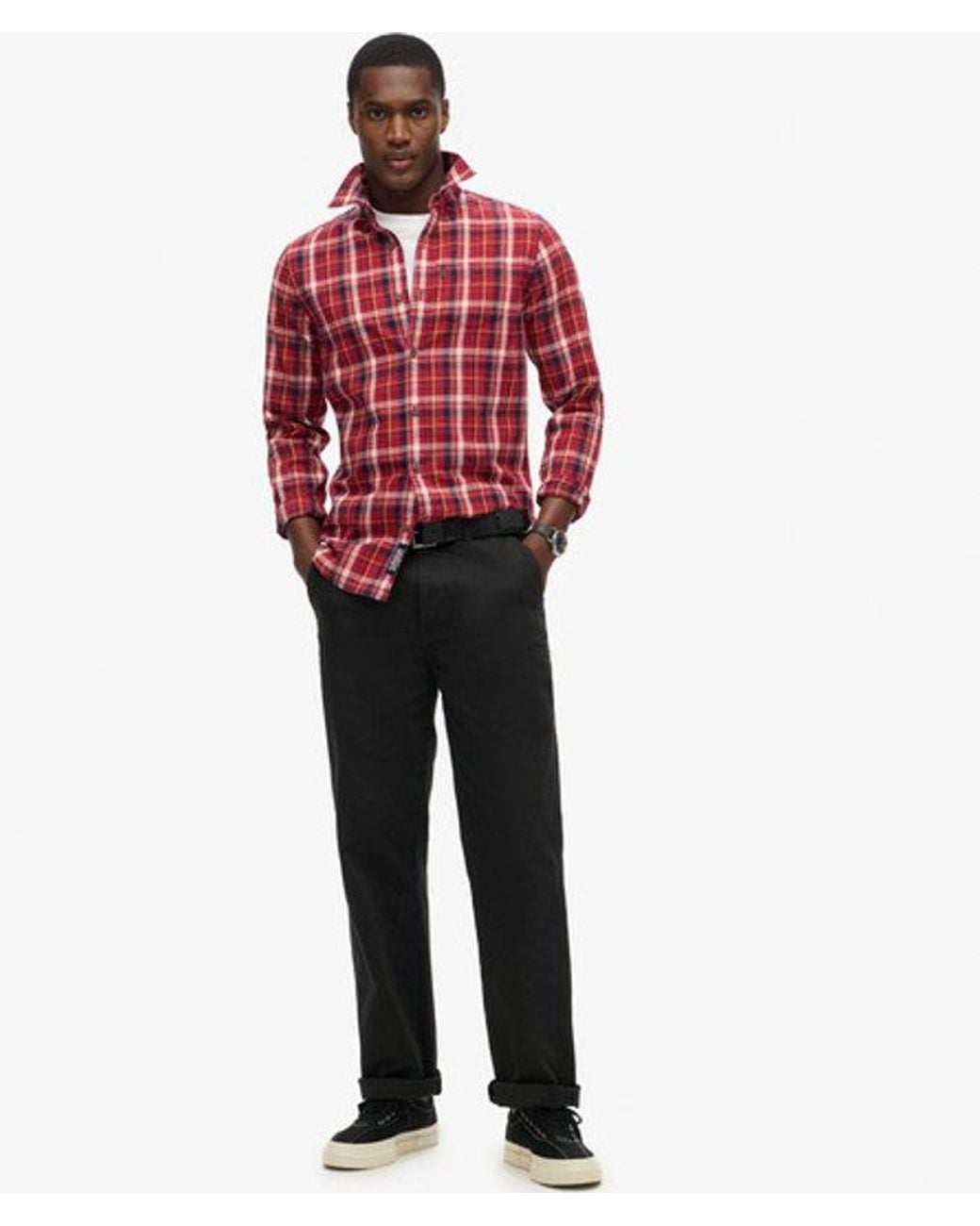 Superdry Red & Co Organic Cotton Vintage Check Shirt for men