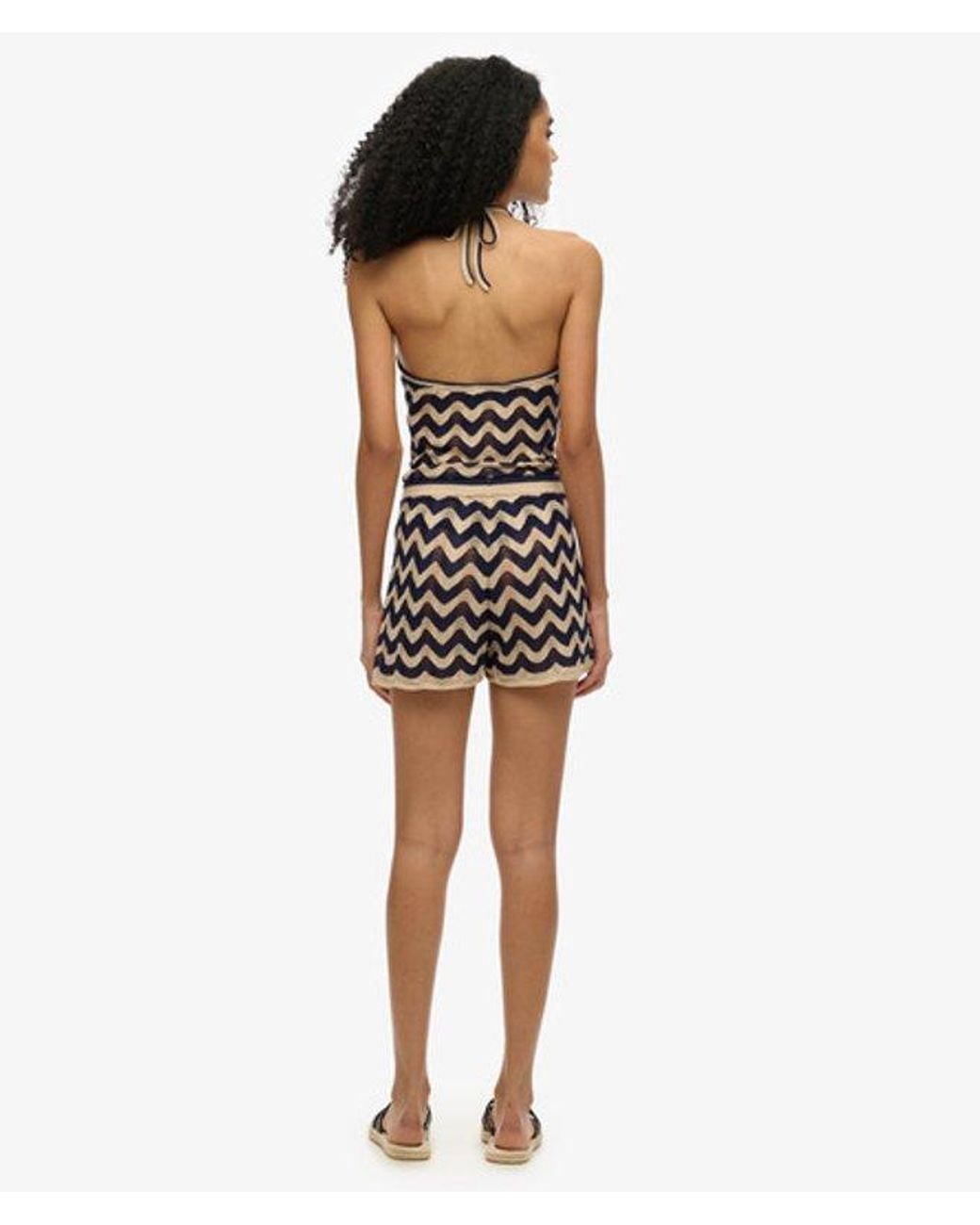 Superdry Black & Co Zigzag Knit Shorts
