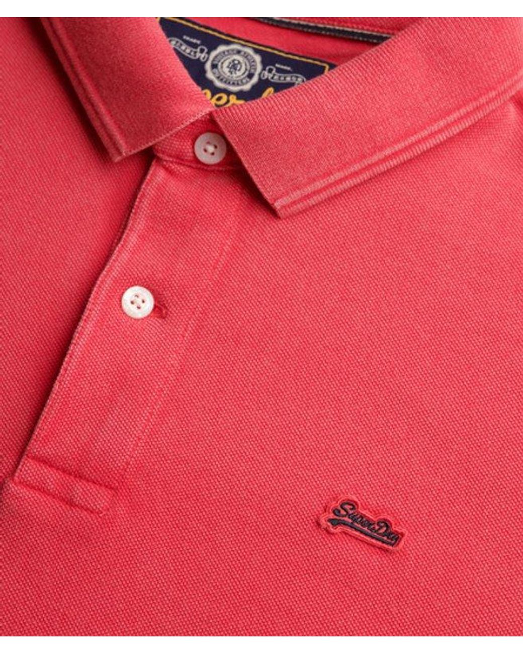 Superdry Red & Co Classic Pique Polo Shirt for men