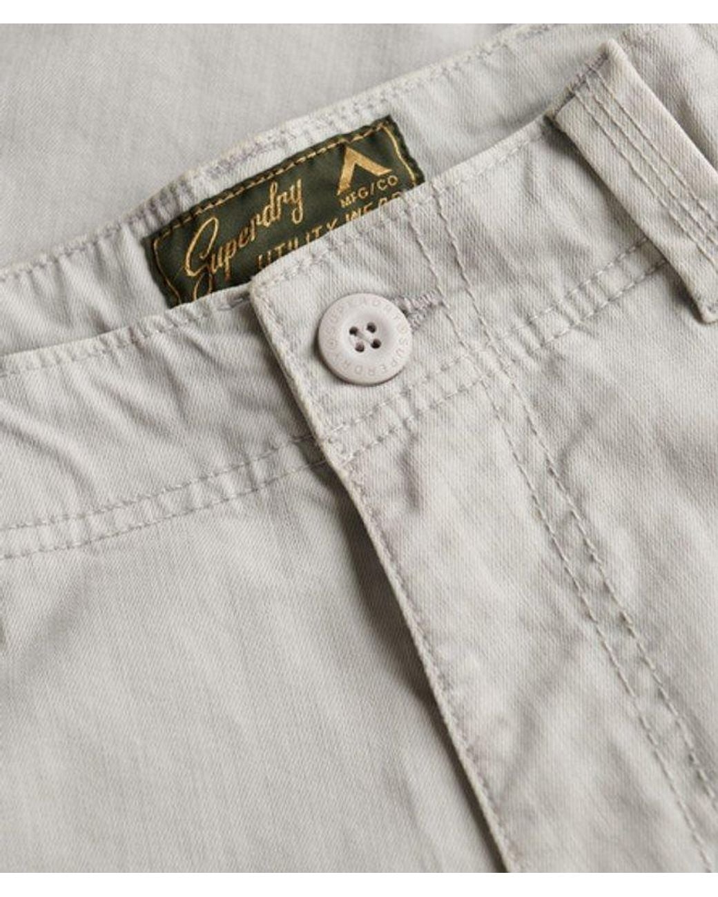 Superdry Utility Chino Shorts Normale Pasvorm in het Gray voor heren