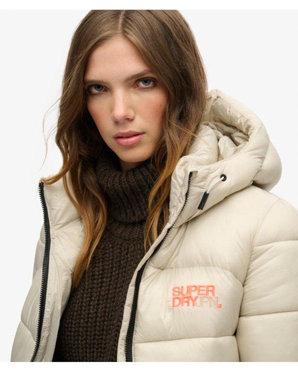Superdry Blue Slim Fit Embroidered Logo Sports Puffer Bomber Jacket