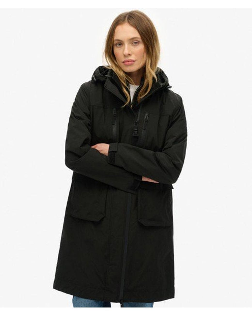 Superdry Black & Co Hooded Long Shell Parka