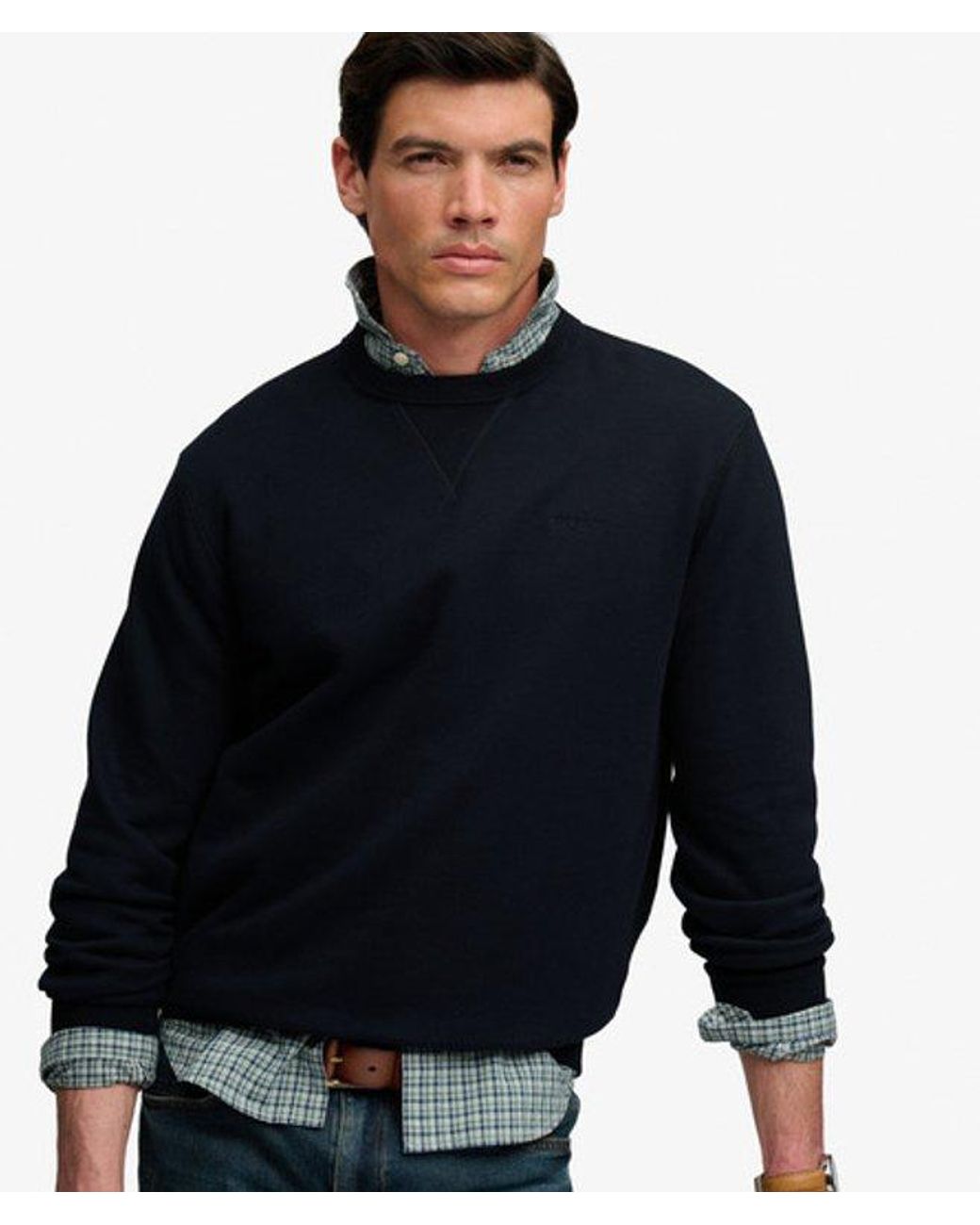 Superdry Blue & Co Essential Stacked Logo Crew Sweatshirt for men