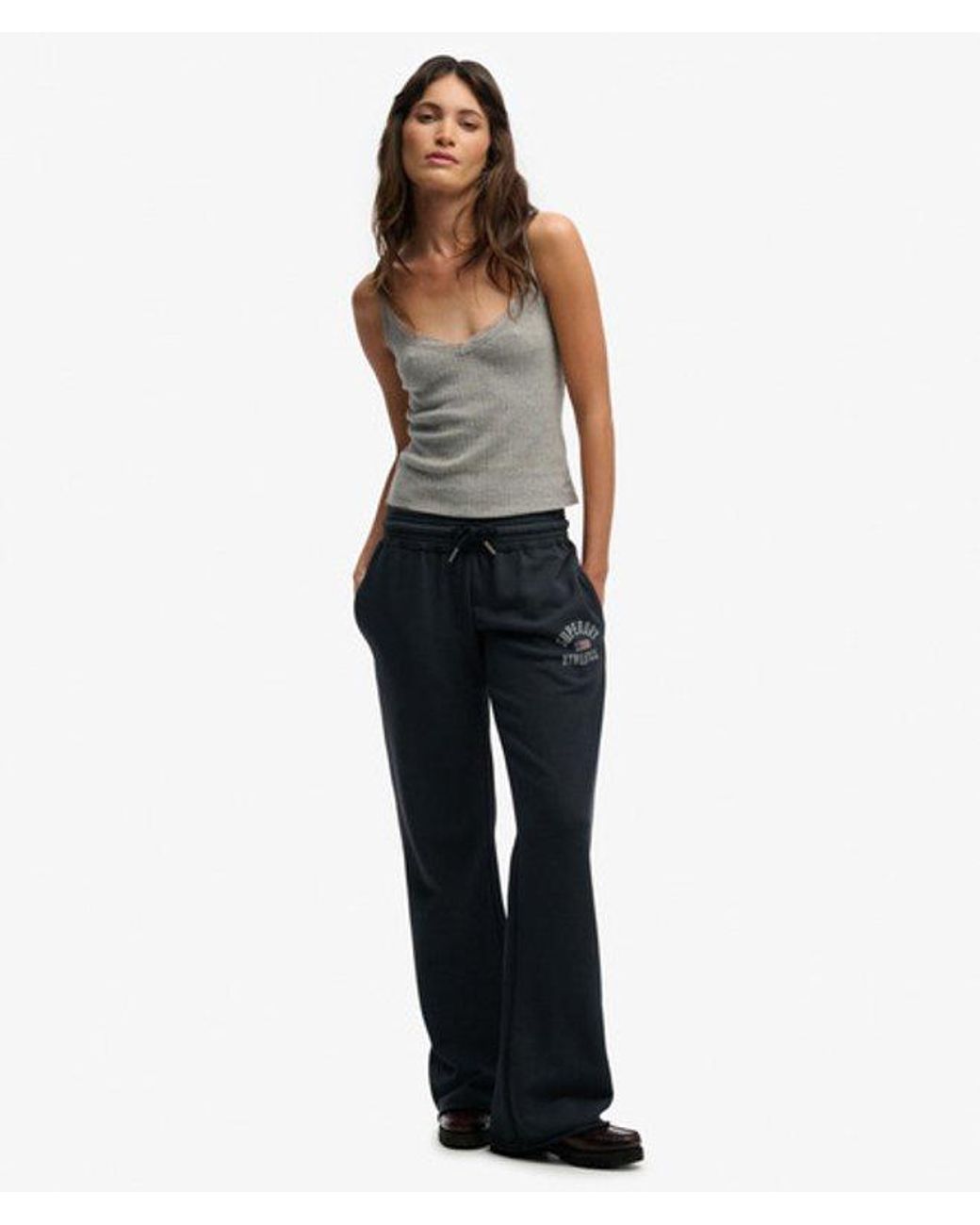 Superdry Gray & Co Athletic Essentials V Neck Pointelle Cami Top