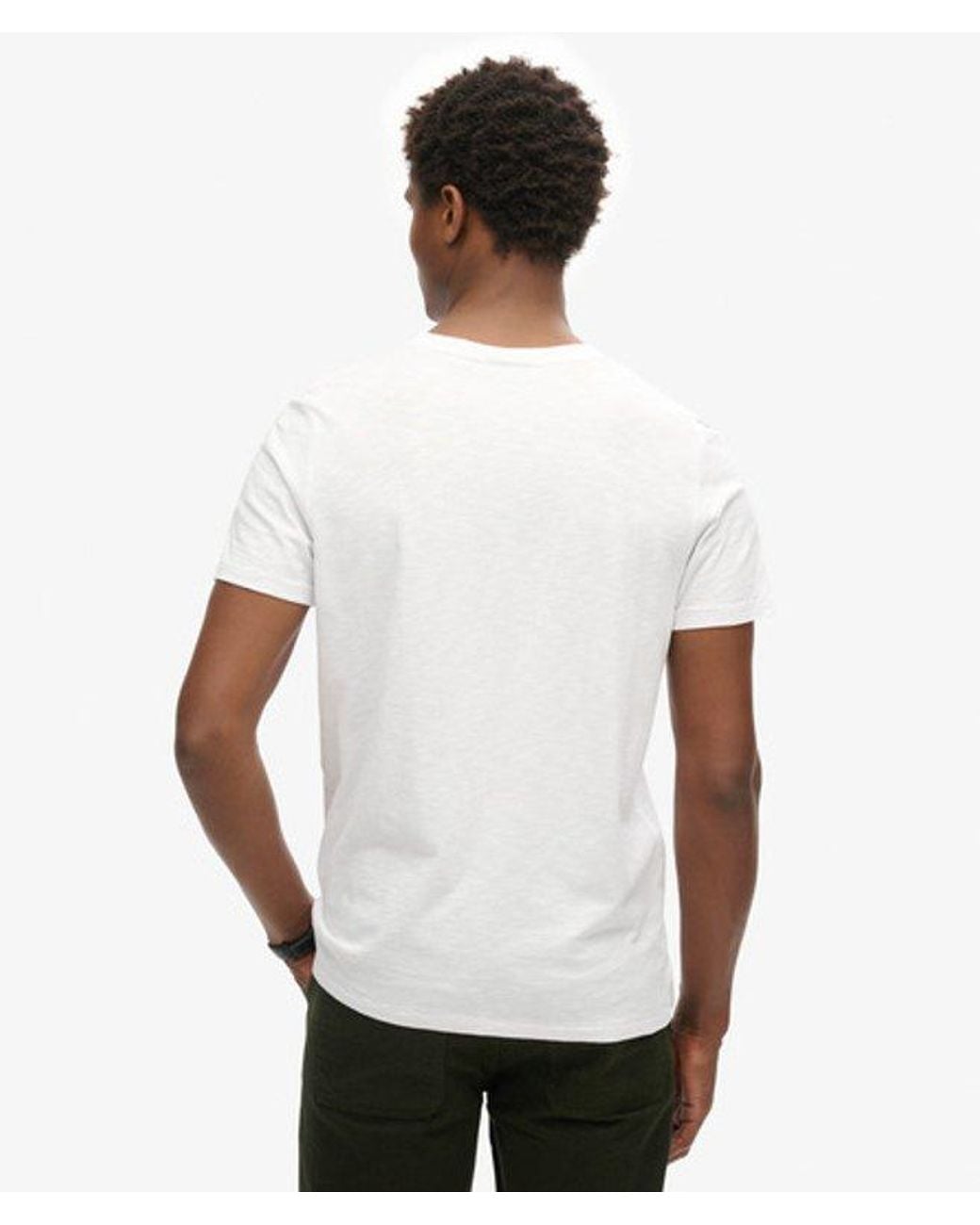 Superdry White & Co Crew Neck Slub Short Sleeved T-shirt for men