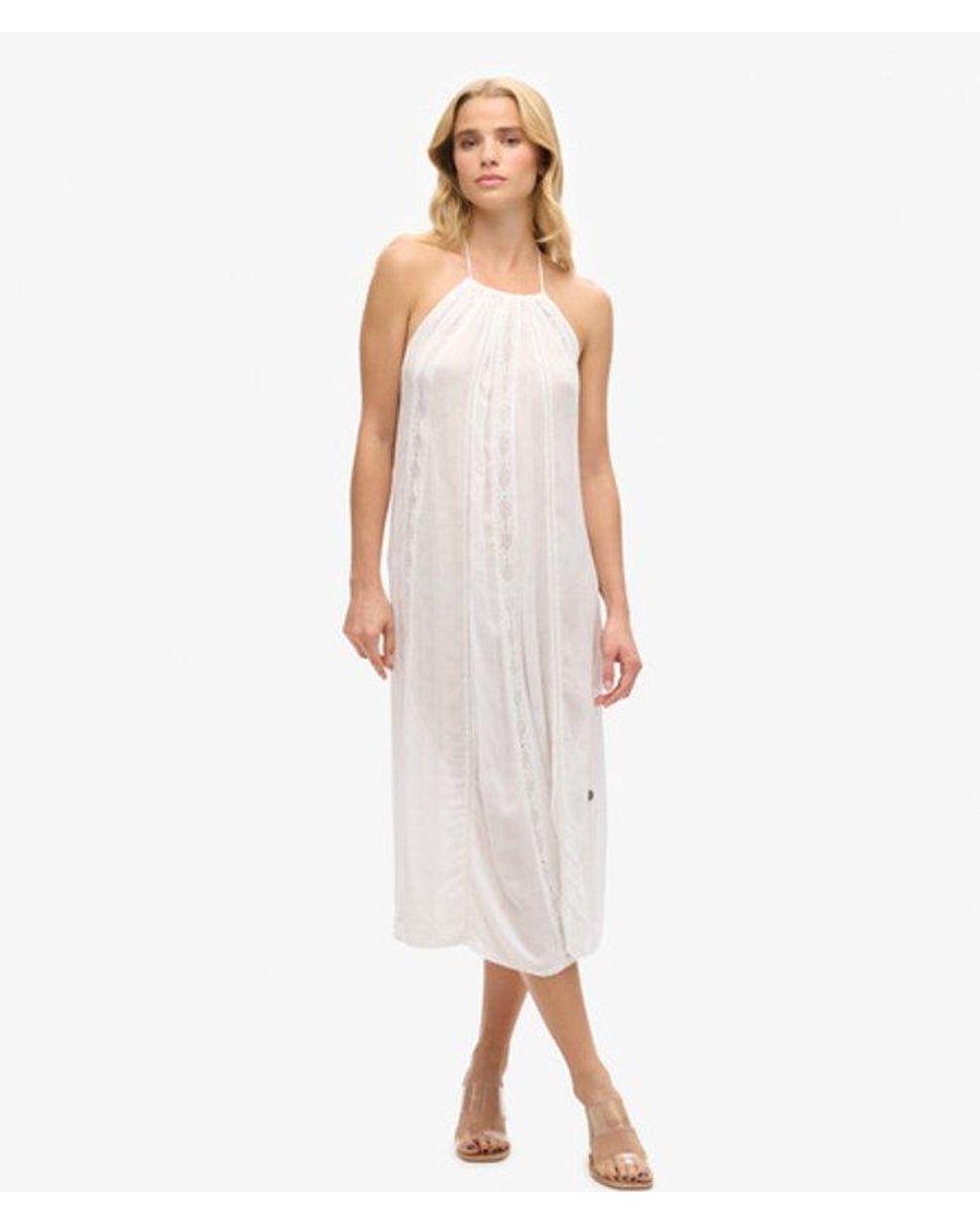 Superdry Pink & Co Halter Neck Midi Dress