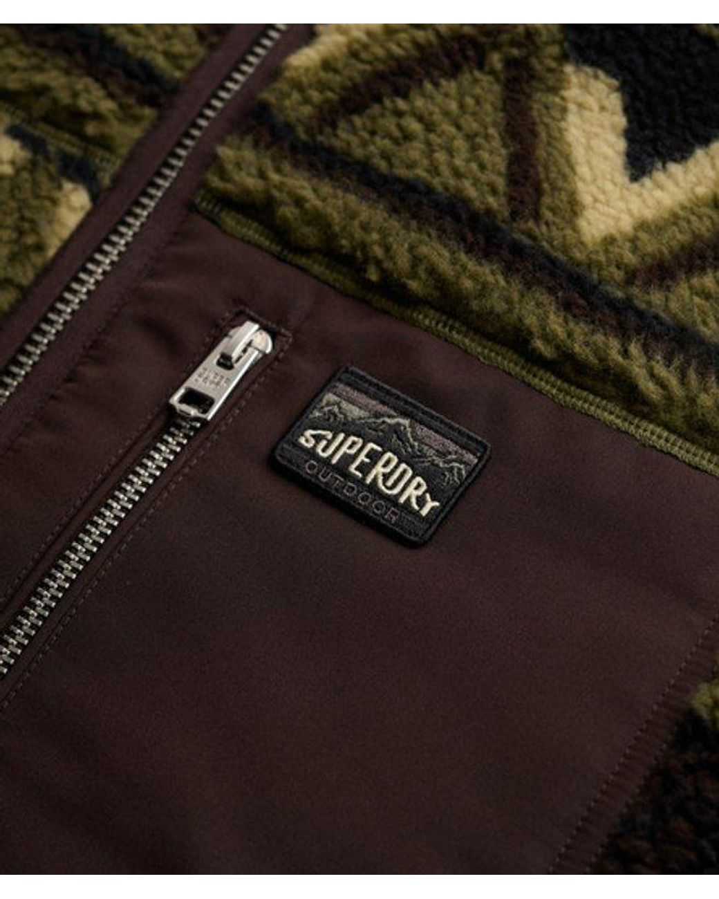 Superdry Green & Co Abstract Fleece Zip Through Jacket for men