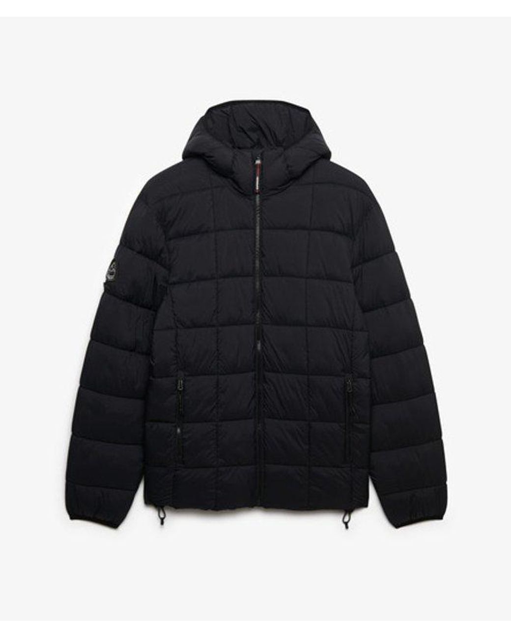 Superdry Blue & Co Hooded Box Quilt Fuji Lite Jacket for men
