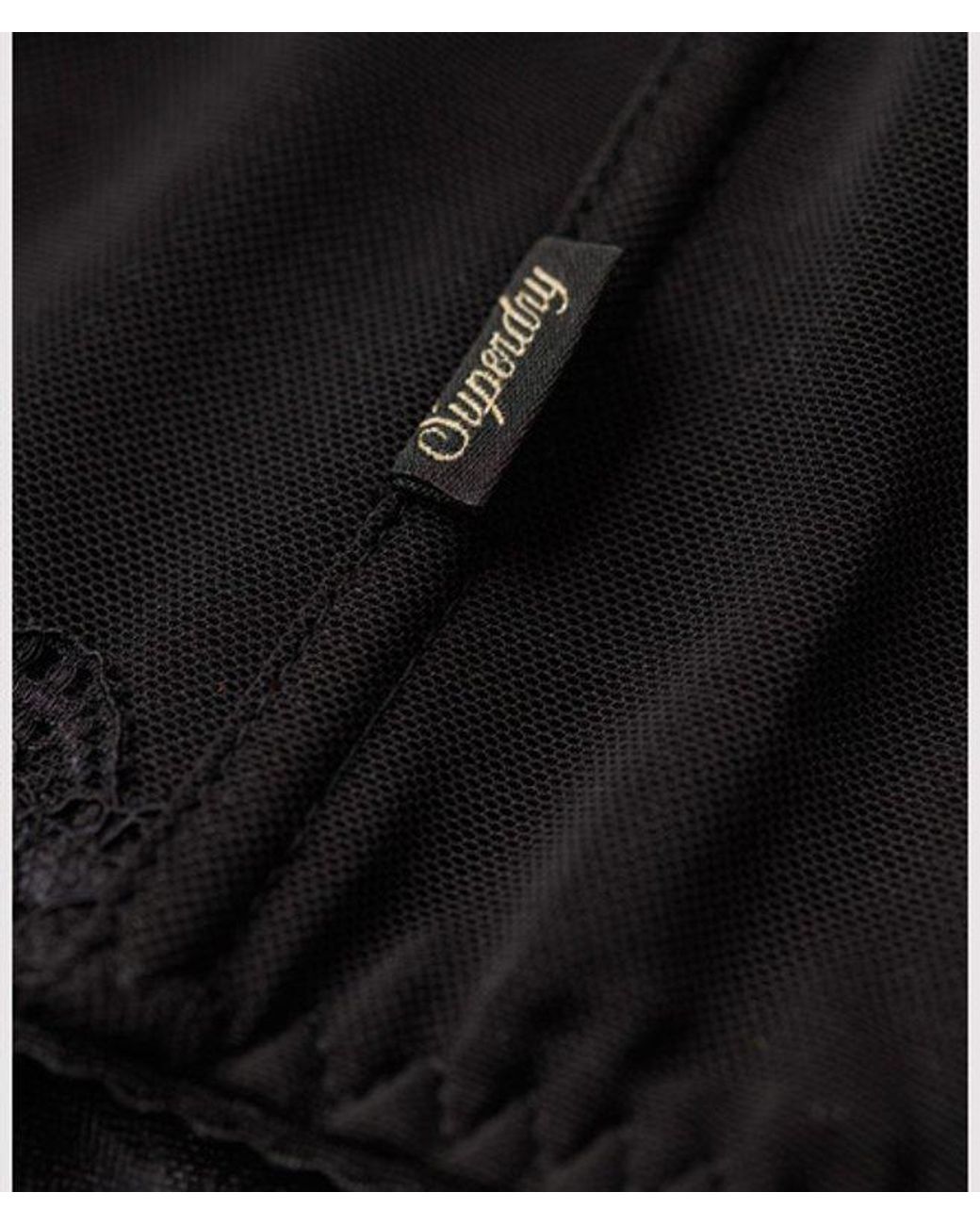 Superdry Black & Co Ruched Mesh Crop Corset Top