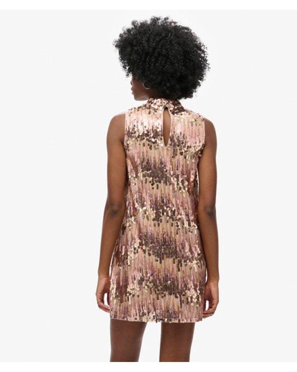 Superdry Brown & Co A-line Sl Sequin Mini Dress