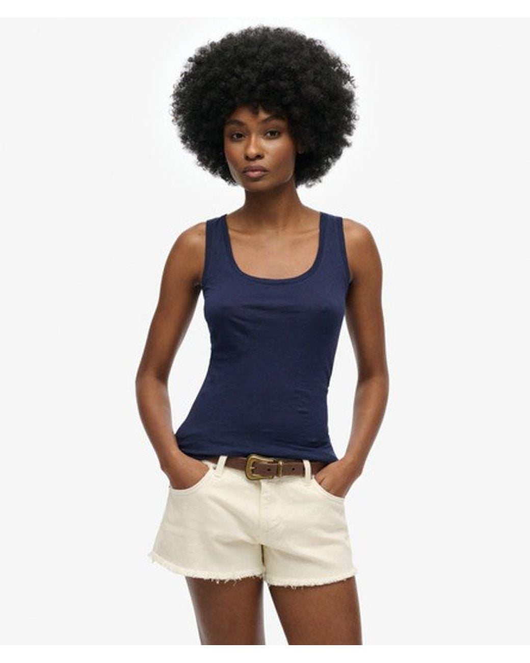Superdry Blue & Co Studios Lightweight Racer Vest Top