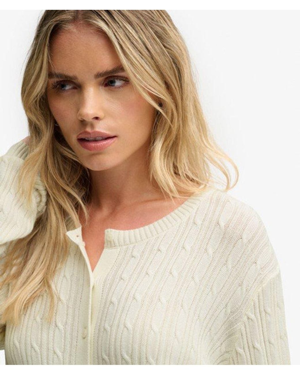 Superdry Natural Slouchy Cable Cardigan
