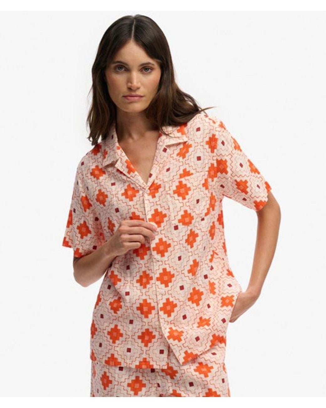 Superdry Red & Co Beach Printed Short Sleeve Shirt