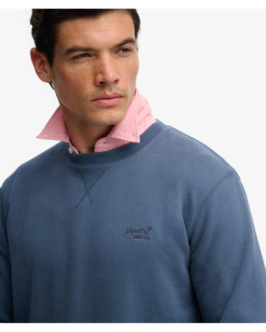 Superdry Blue & Co Essential Logo Crew Sweatshirt for men