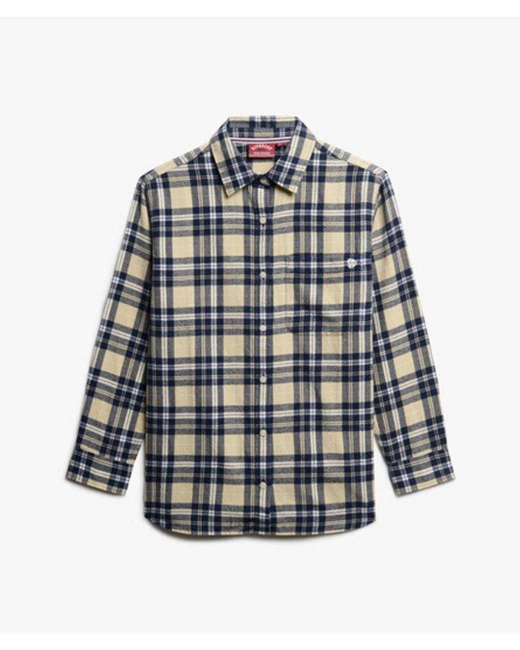 Superdry Blue & Co Check Flannel Boyfriend Shirt