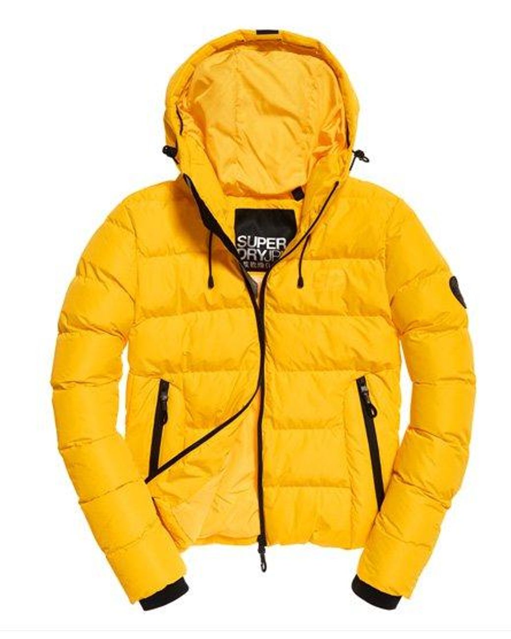 yellow superdry coat