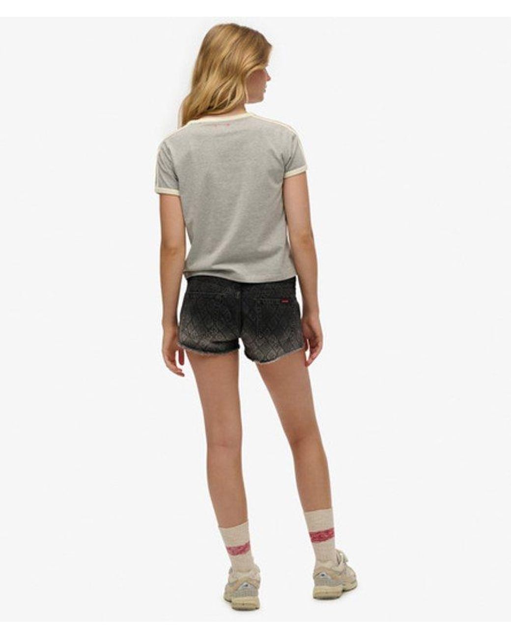 Superdry Black & Co Denim Hot Shorts