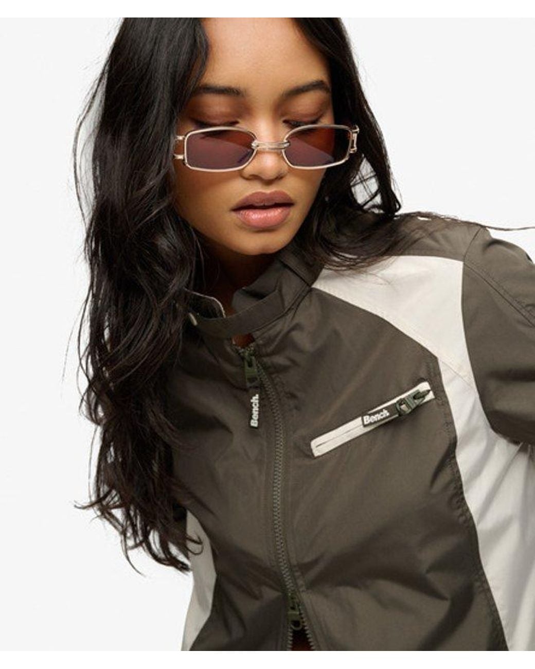 Superdry Brown Bench X & Co Bench Racer Shell Double Zip Jacket