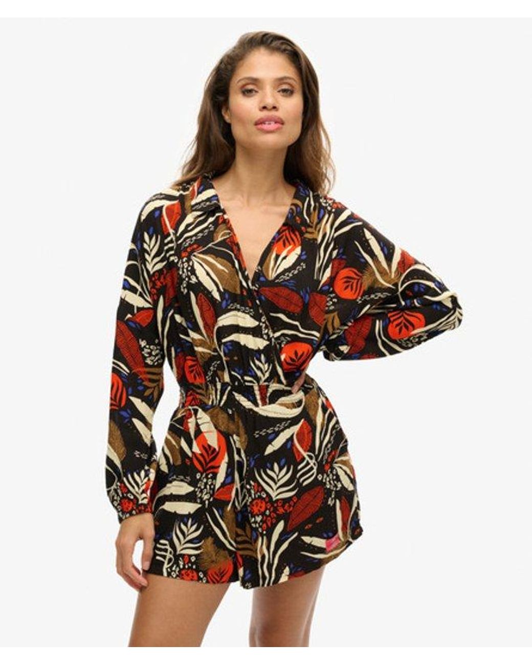 Superdry Brown Vintage Beach Playsuit