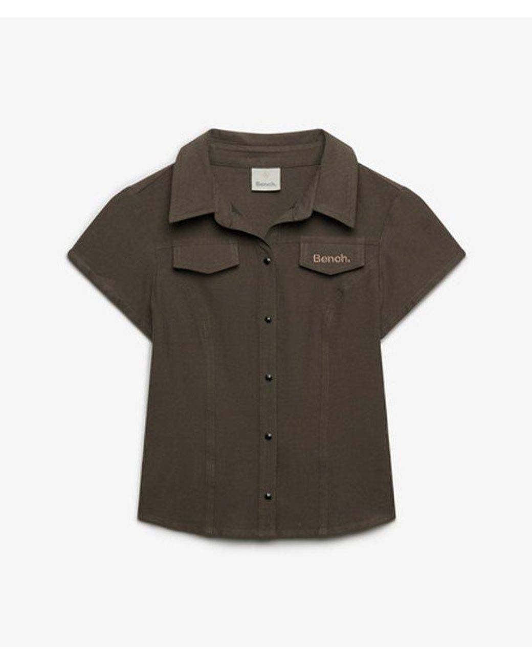 Superdry Green Bench X & Co Bench Fitted Stretch Short Sleeve Shirt