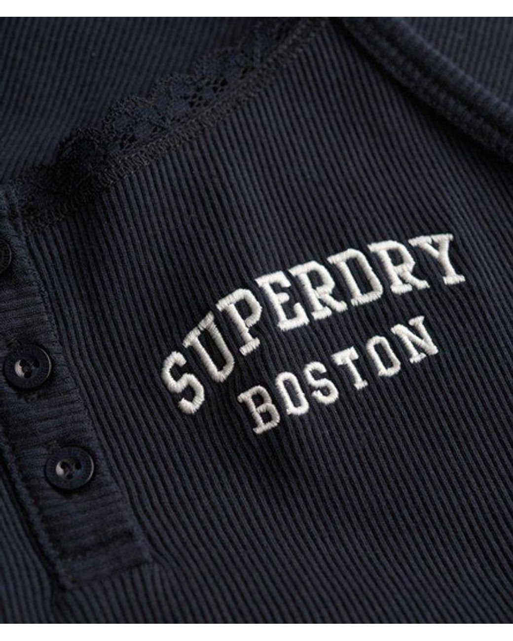 Superdry Black & Co Athletic Essentials Embroidered Button Cami Top