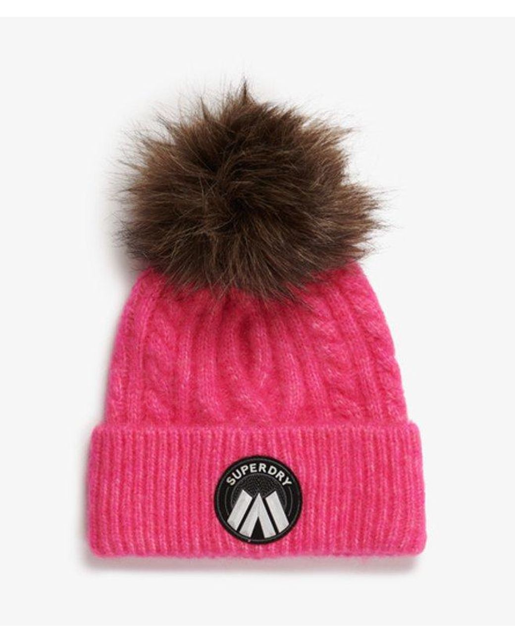 Superdry Pink & Co Cable Luxe Knit Beanie Hat