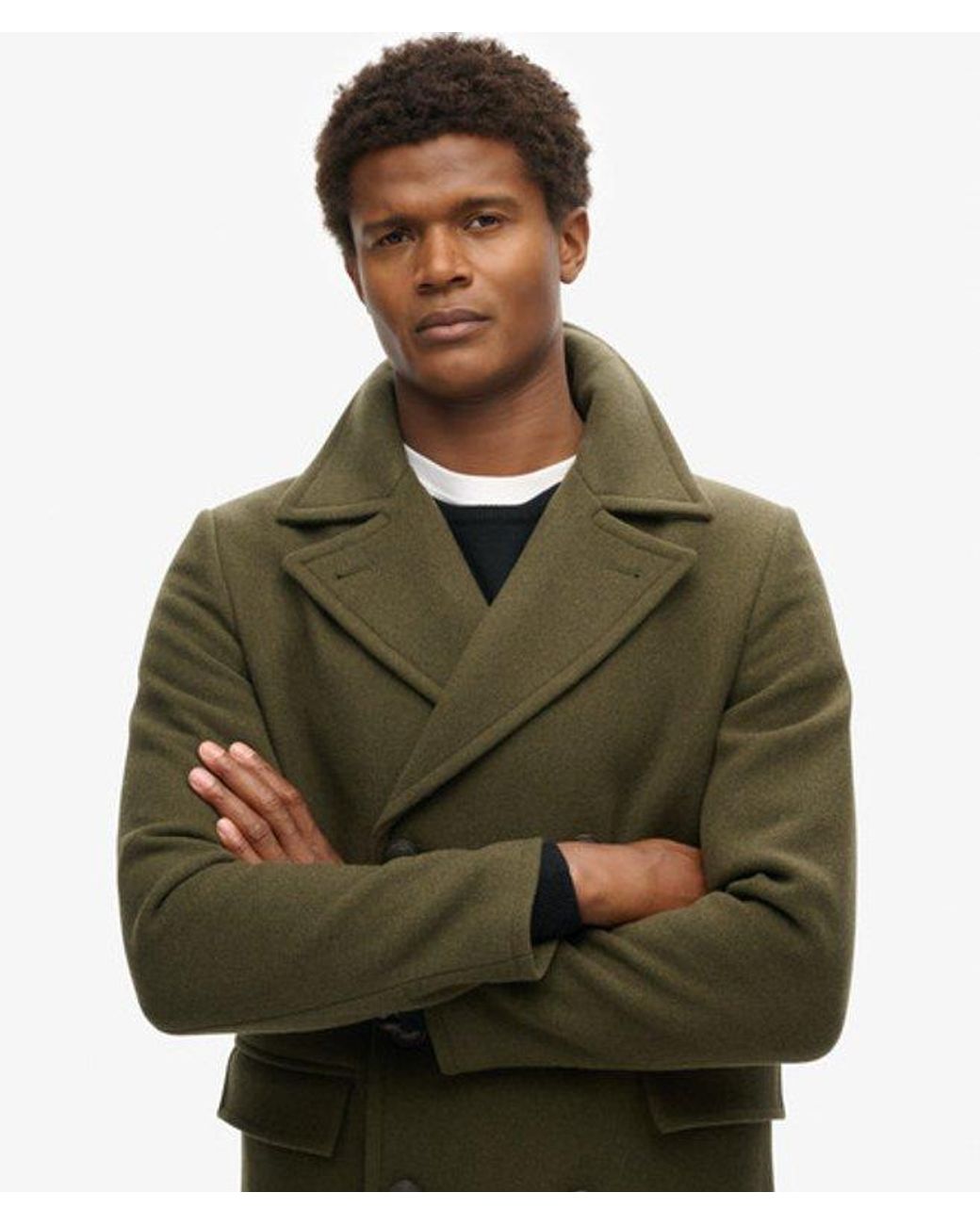Superdry Green & Co The Merchant Store - Wool Long Coat for men