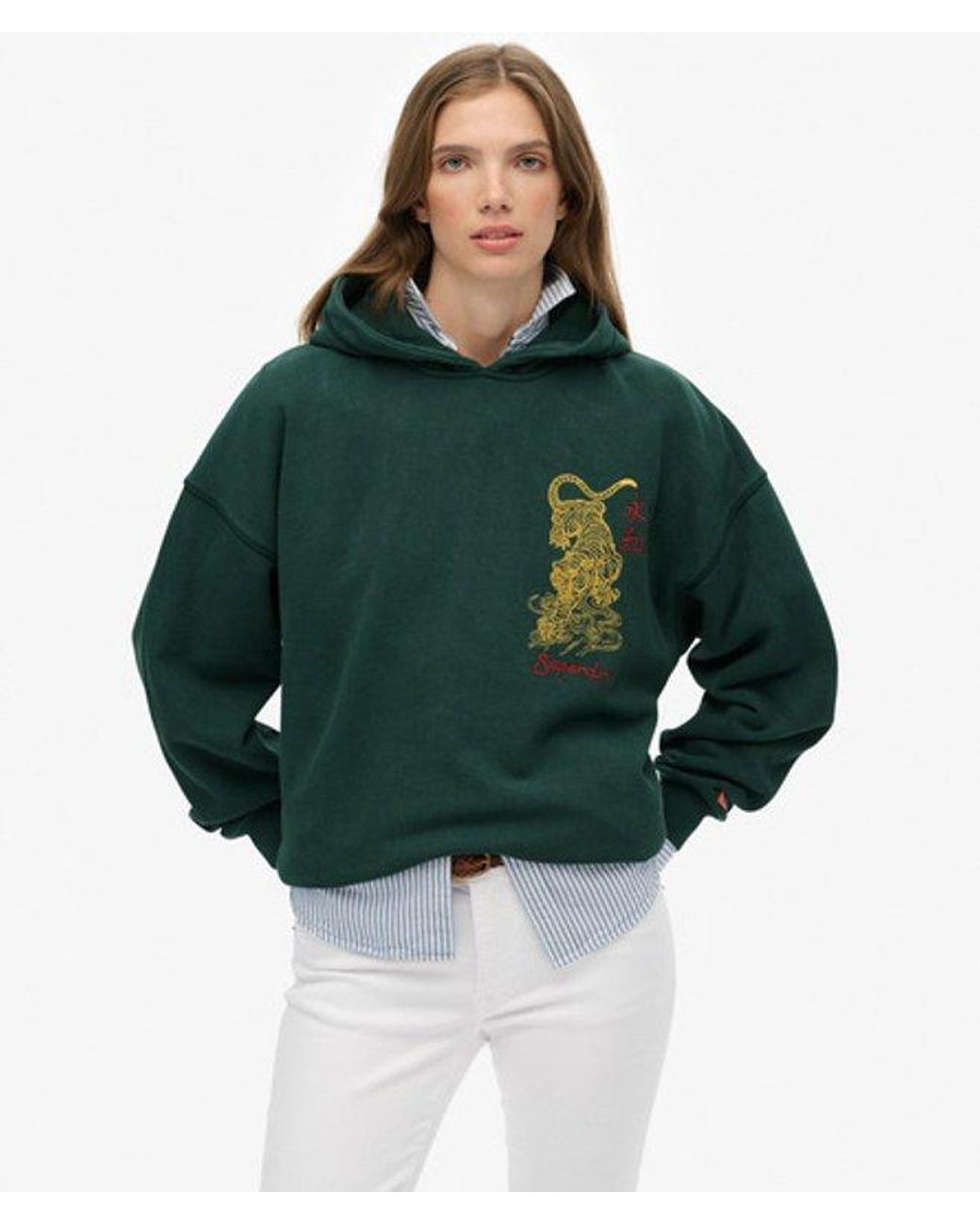 Superdry Green & Co Tokyo Narrative Oversized Hoodie