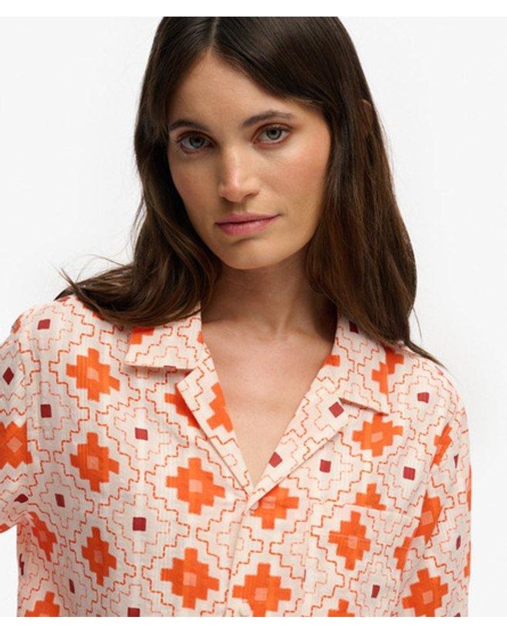Superdry Red & Co Beach Printed Short Sleeve Shirt