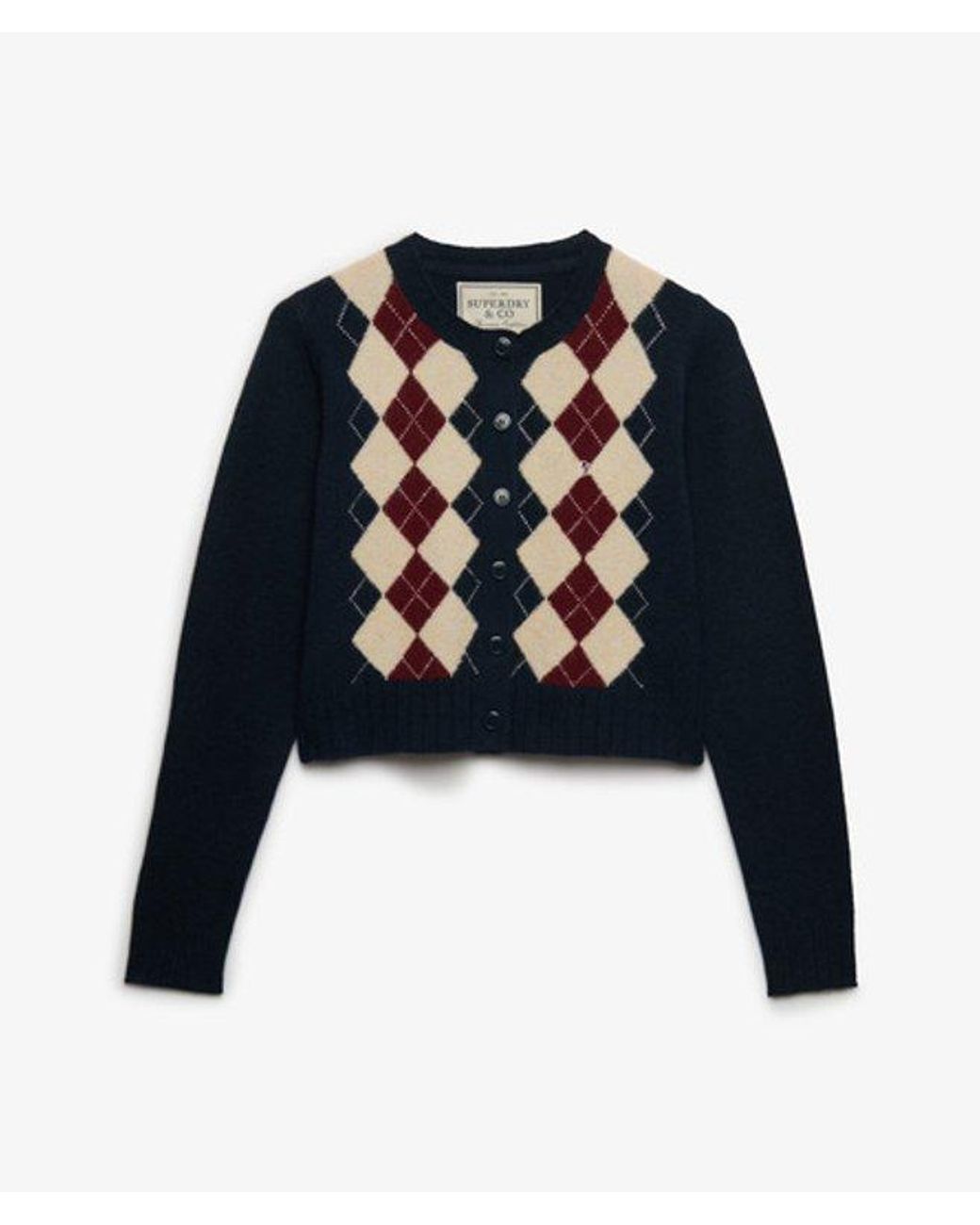 Superdry Argyle Vest in het Blue