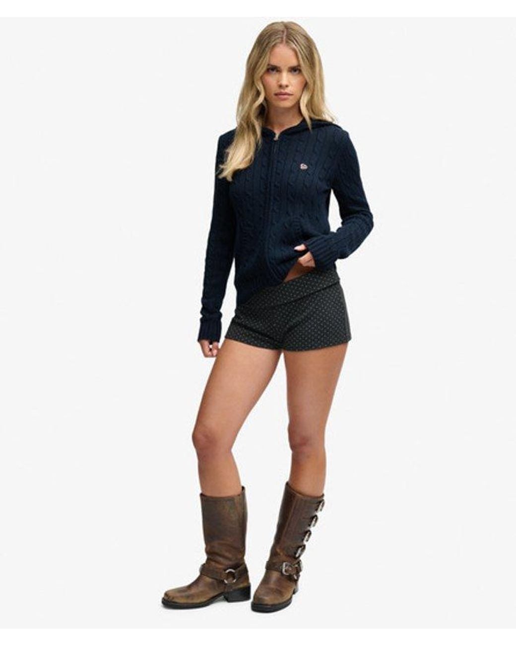 Superdry Black & Co Polka Dot Jersey Shorts
