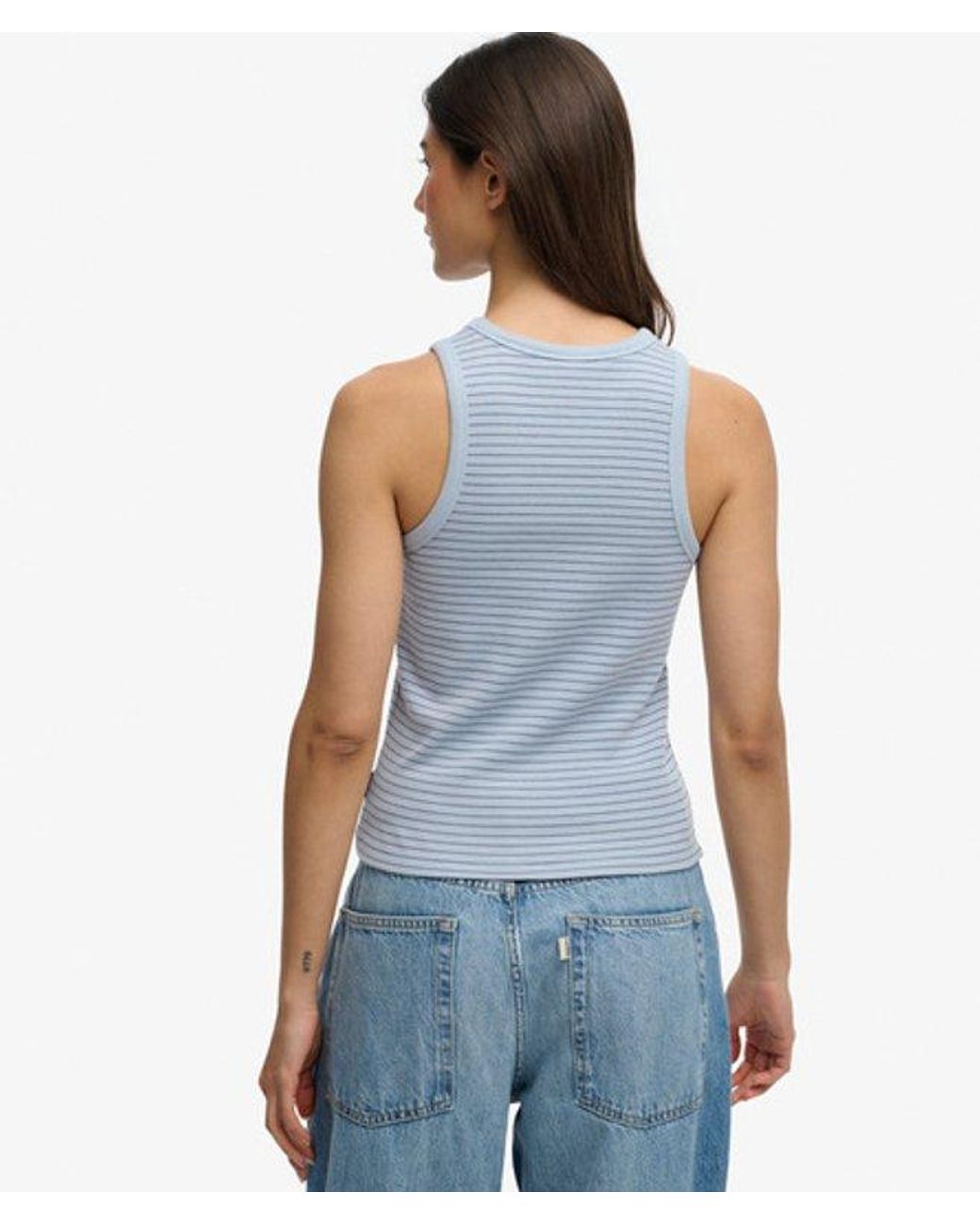 Superdry Blue & Co Essential Logo Strapless Racer Vest Top