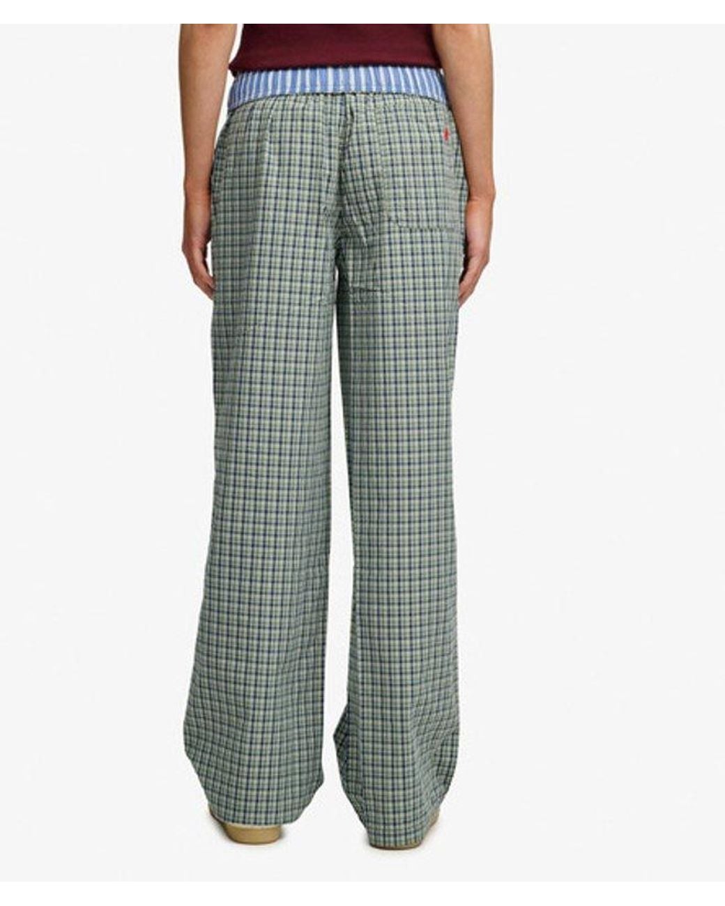 Superdry Purple & Co Mini Check Cotton Trousers