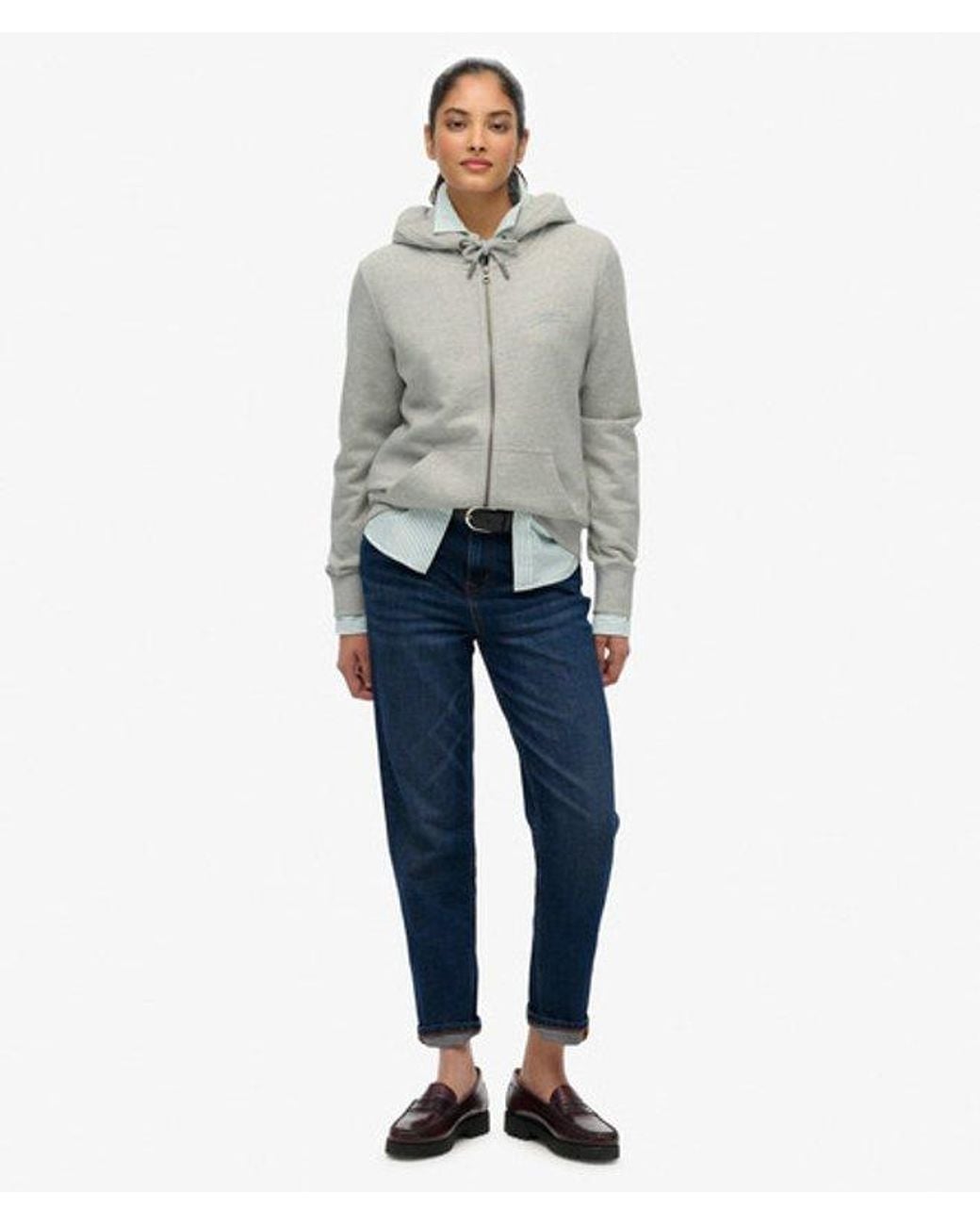 Superdry Gray & Co Athletic Essentials Logo Zip Hoodie