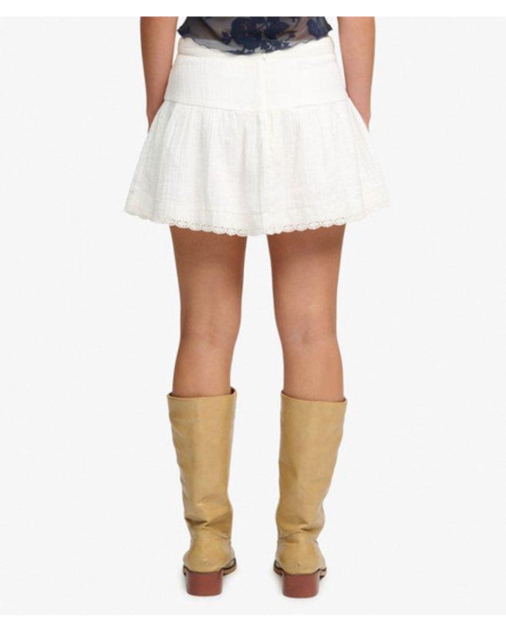 Superdry Blue & Co Broderie Trim Mini Skirt
