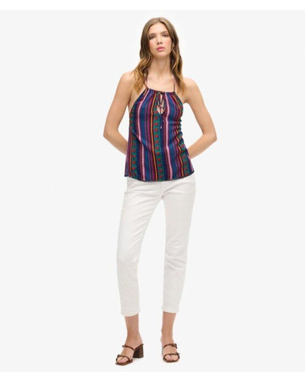 Superdry Blue & Co Printed Beach Halter Top