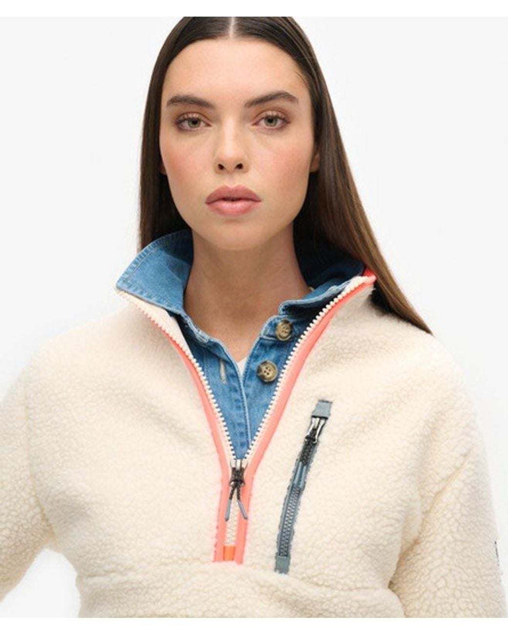 Superdry White & Co Fully Lined Outdoor Half Zip Fleece