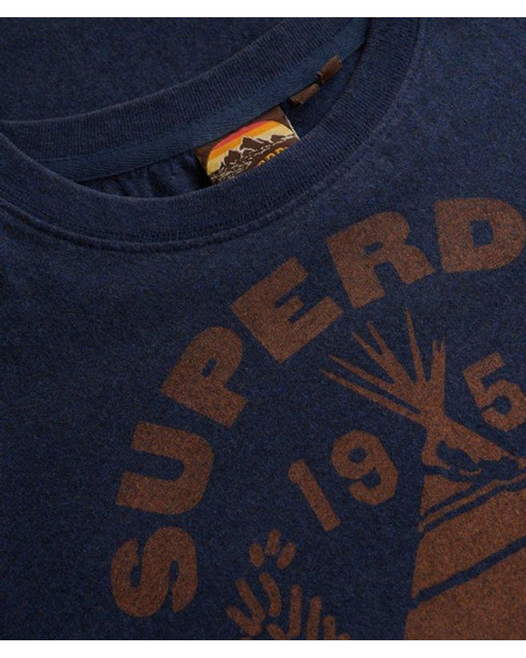 Superdry Blue Lo-Fi Outdoor Mono Relaxed T-Shirt