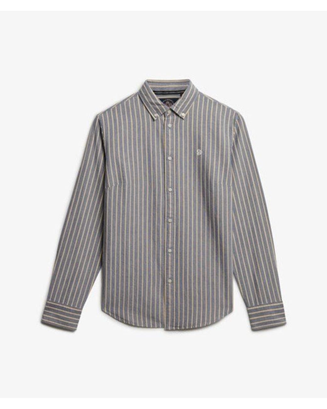 Superdry Gray & Co Slim Oxford Button Down Long Sleeve Shirt