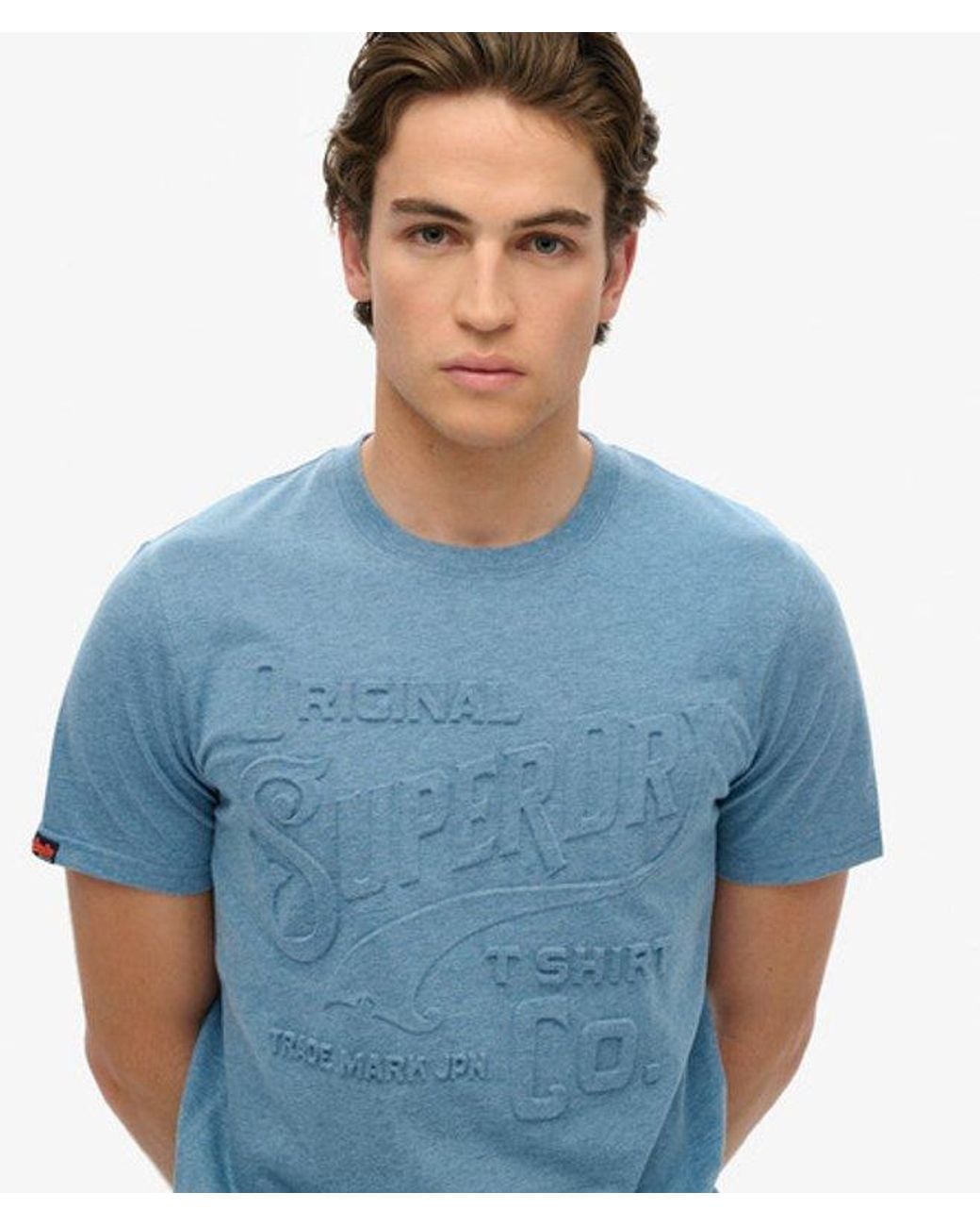 Superdry Blue & Co Workwear Embossed Relaxed T-shirt for men