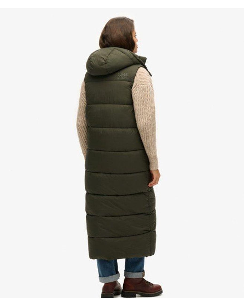 Superdry Green & Co Hooded Ripstop Long Gilet