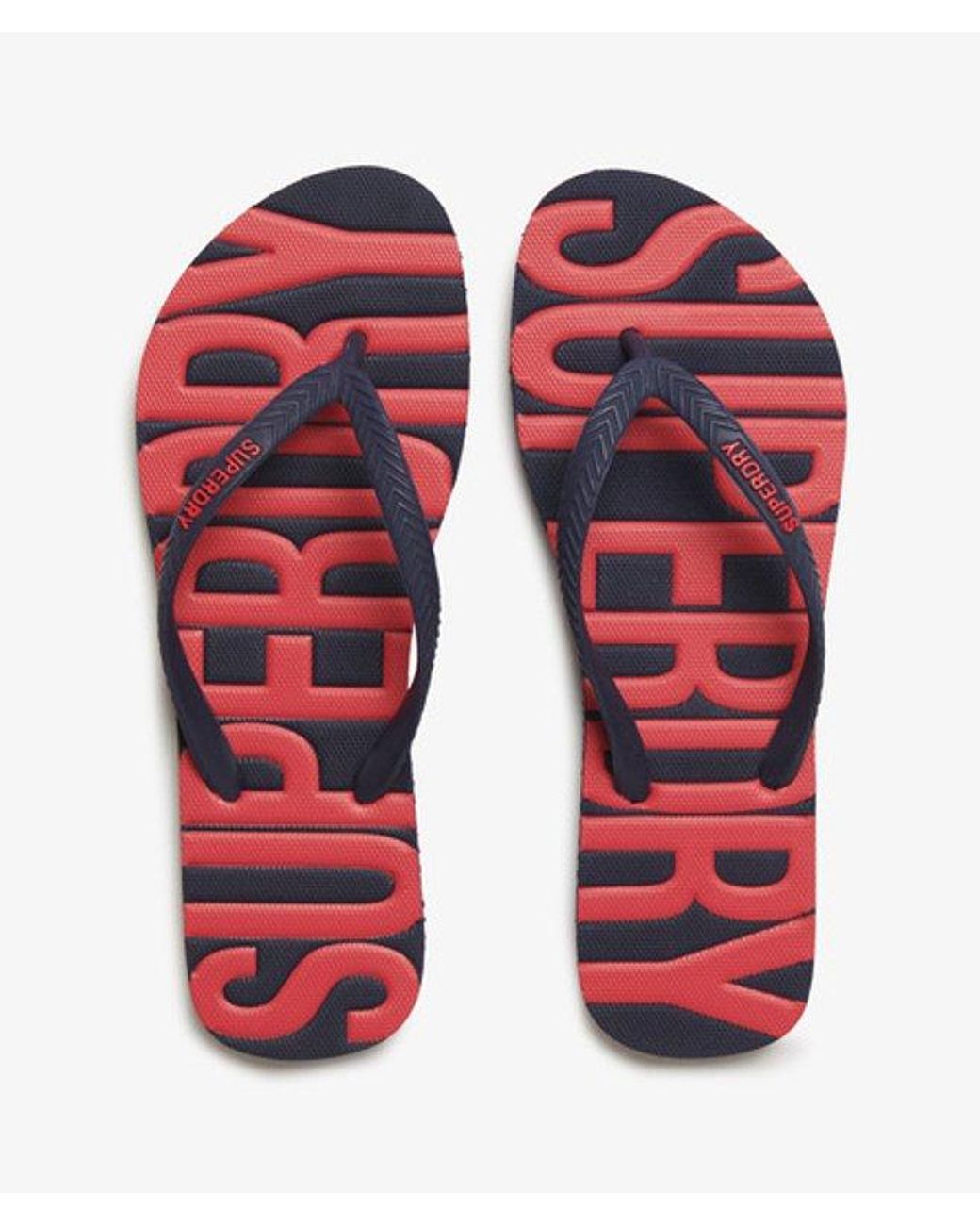 Superdry Red Vintage Flip Flops
