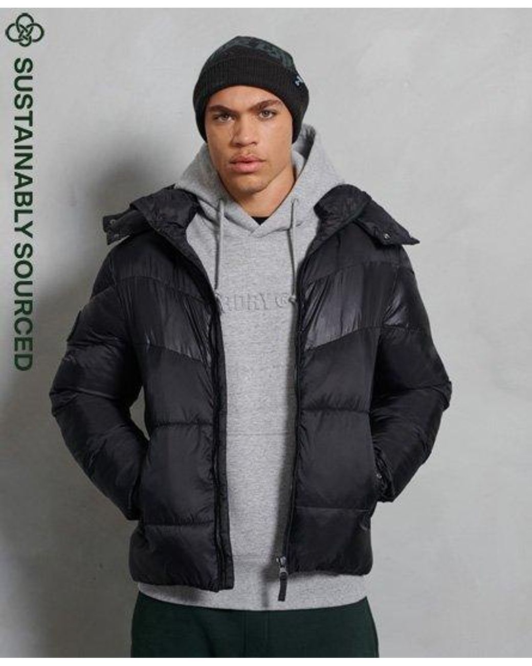 Superdry Synthetic Stratus Padded Jacket in Black for Men - Lyst