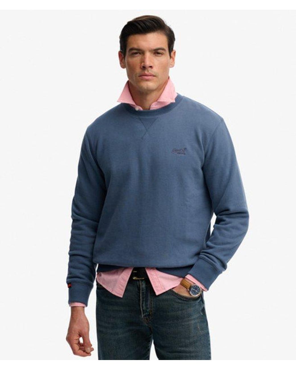 Superdry Blue & Co Essential Logo Crew Sweatshirt for men