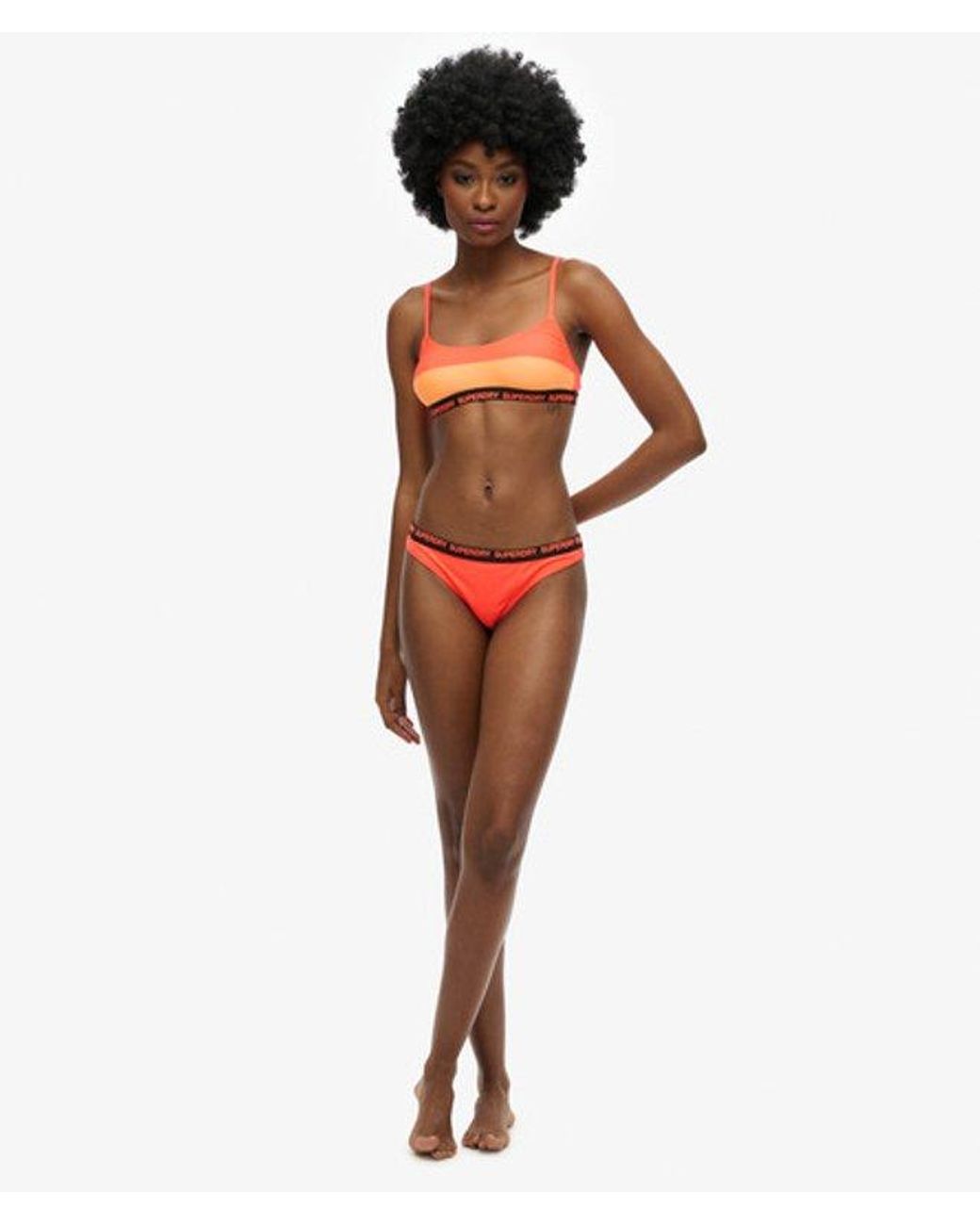 Superdry Red & Co Ladies Striped Elastic Bralette Bikini Top