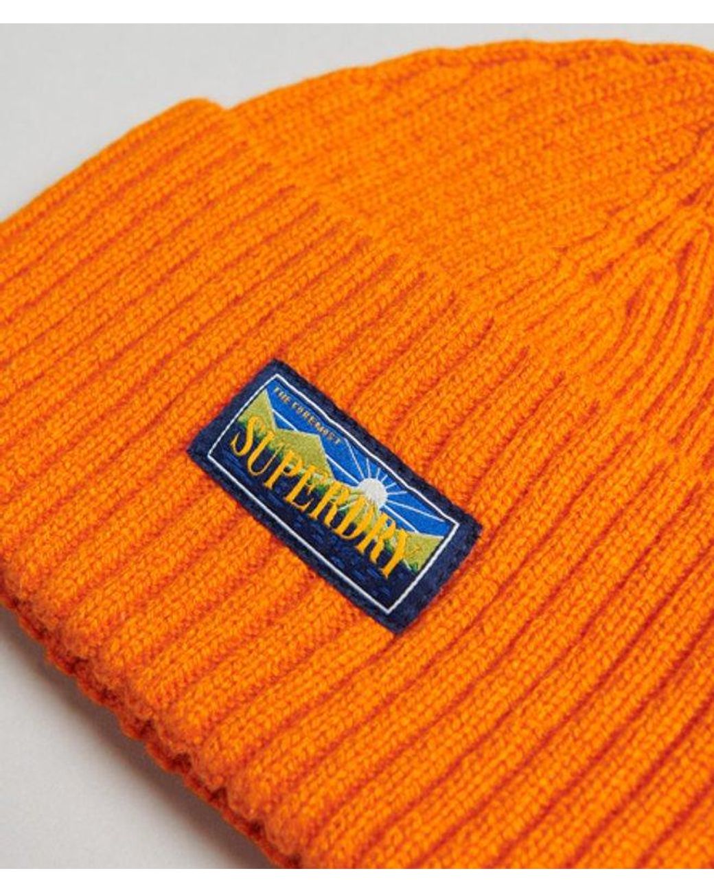 Superdry Orange Wool Blend Radar Beanie