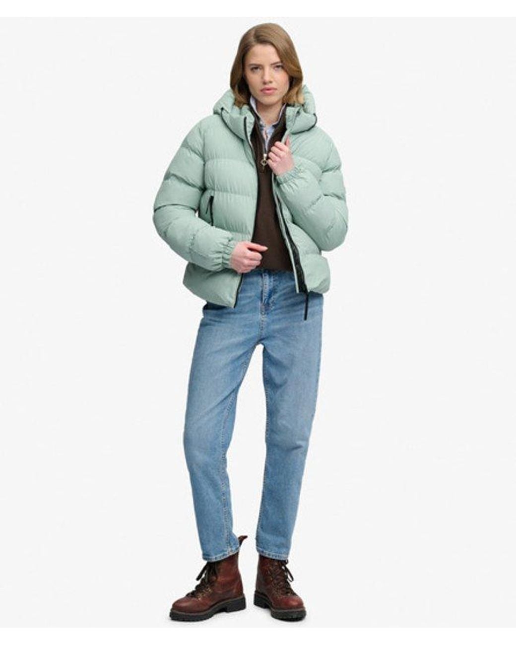 Superdry Green & Co Hooded Sports Puffer Jacket