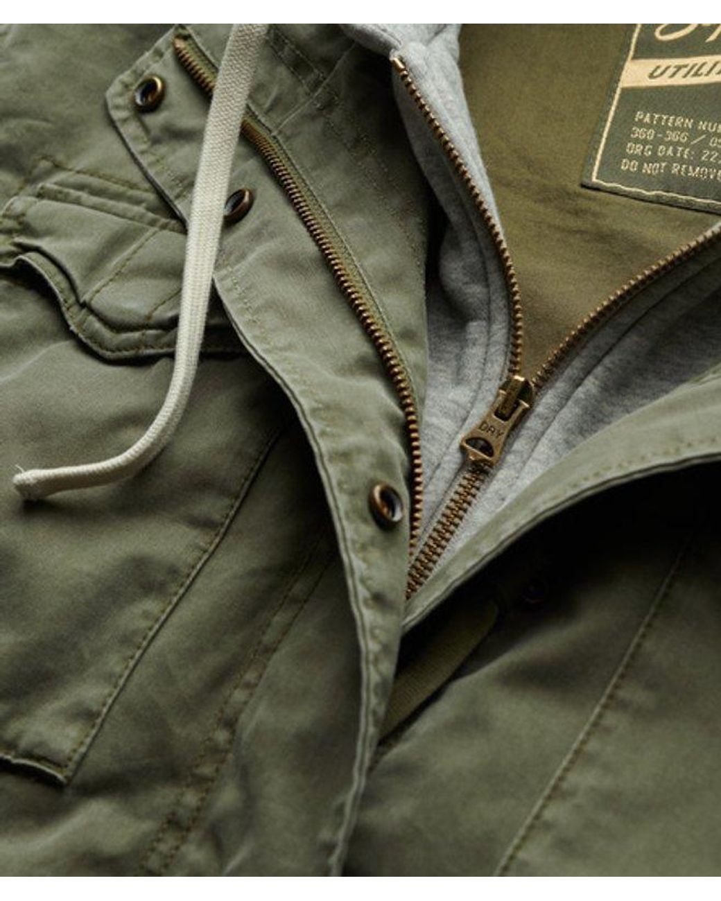 Superdry Green & Co Jersey Hooded Military Jacket
