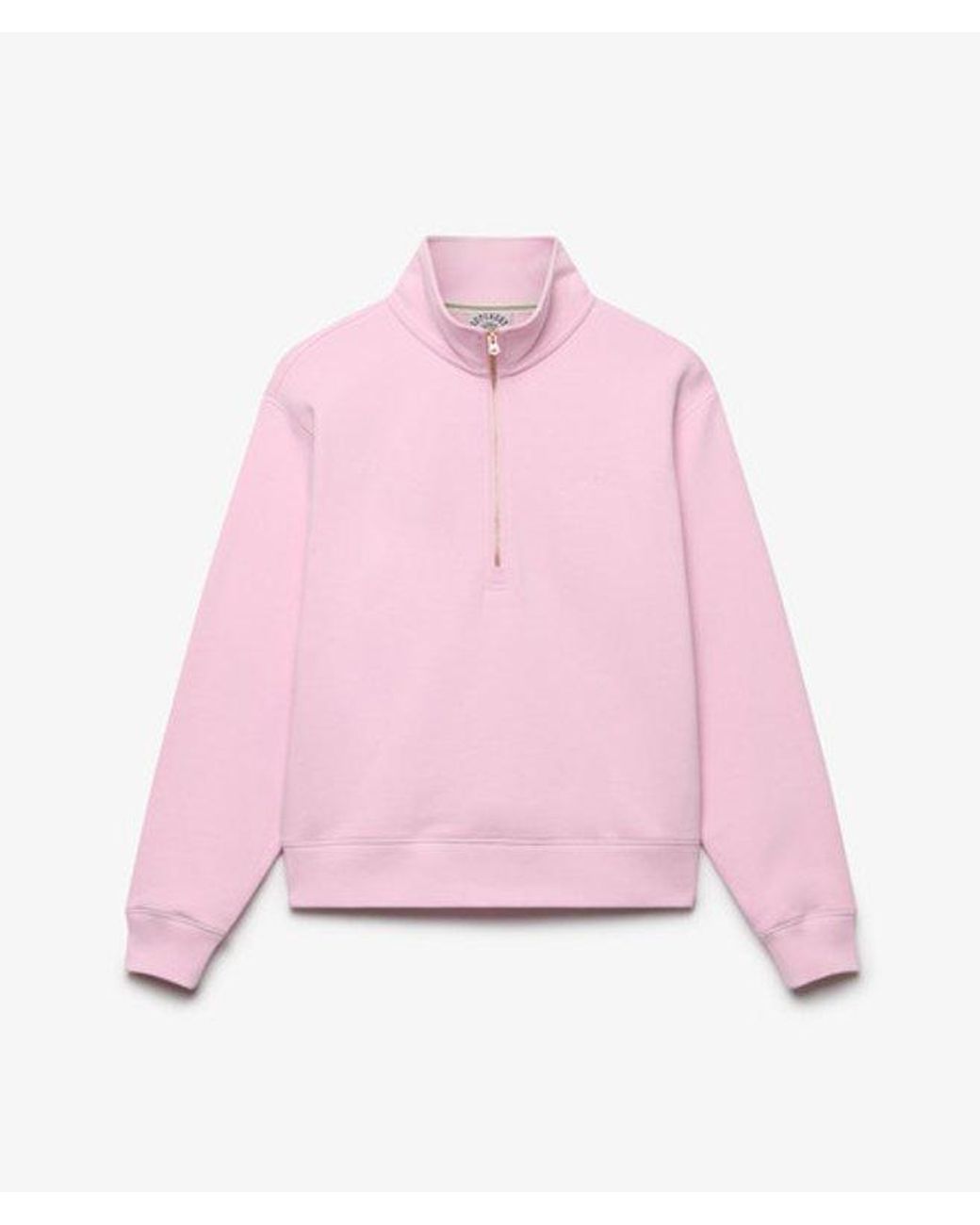 Superdry Pink & Co Essential Logo Embroidered Half Zip Jumper
